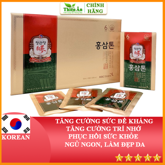 Nước Hồng Sâm Pha Sẵn Dạng Gói KRG Tonic Original 30 Gói x 50ml/Gói